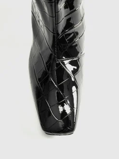 Sale Crocodile Pattern Knee High Boots Shoes|Accessories