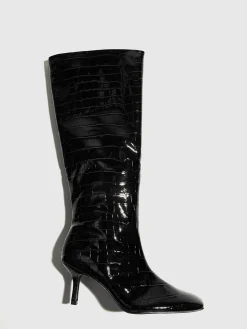 Sale Crocodile Pattern Knee High Boots Shoes|Accessories