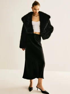 Best Crop Faux Fur Warm Coat Outerwear|Crop Tops