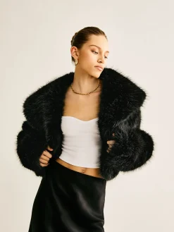 Best Crop Faux Fur Warm Coat Outerwear|Crop Tops