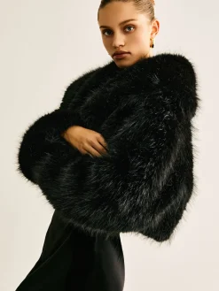 Best Crop Faux Fur Warm Coat Outerwear|Crop Tops