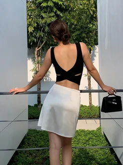 Best Cross Back Crop Tank Top Crop Tops|Tank Tops & Camis