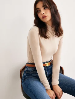 New Cross Cross Neck Slim Jersey Top T-shirts|Tops