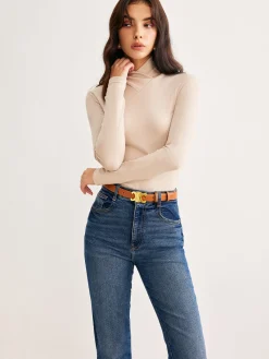 New Cross Cross Neck Slim Jersey Top T-shirts|Tops