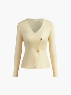Cross Design Button Jersey Cardigan Cardigans|Sweaters & Cardigans