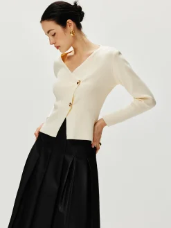 Cross Design Button Jersey Cardigan Cardigans|Sweaters & Cardigans
