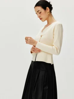 Cross Design Button Jersey Cardigan Cardigans|Sweaters & Cardigans
