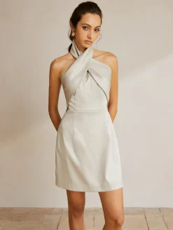 Sale Cross Halter Backless Short Dress Casual Dresses|Cocktail & Party Dresses