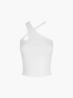 Online Cross Halter Cutout Tank Top Tank Tops & Camis|Tops