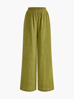 Sale Cross Halter Plisse Pants Set Pants Sets|Matching Sets