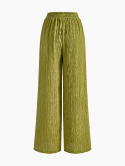 Sale Cross Halter Plisse Pants Set Pants Sets|Matching Sets