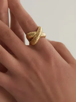 Outlet Cross Ripple Open Ring Rings & Bracelets|Accessories