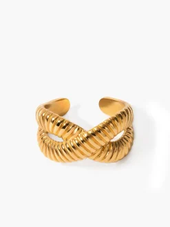 Outlet Cross Ripple Open Ring Rings & Bracelets|Accessories