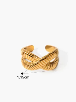 Outlet Cross Ripple Open Ring Rings & Bracelets|Accessories