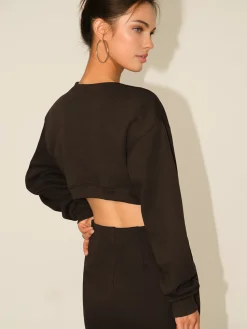 New Cutout Backless Long Sleeve Dress White Dresses|Casual Dresses