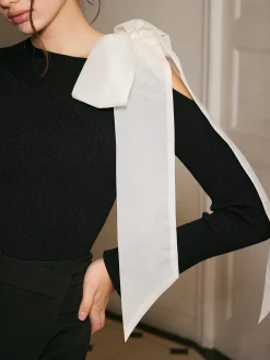 Discount Cutout Bow-Decor Sweater Sweater Tops|Sweaters & Cardigans