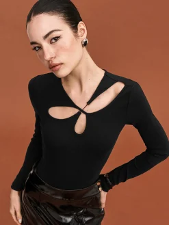Sale Cutout Skinny Bodysuit Bodysuits|Bodysuits