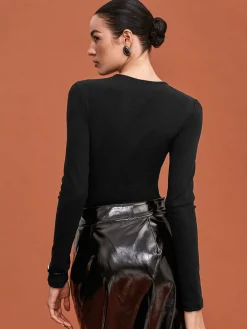 Sale Cutout Skinny Bodysuit Bodysuits|Bodysuits