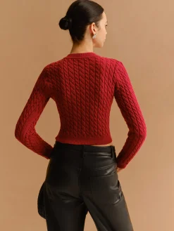 Sale Cutout Twist Crop Sweater Knitwear|Tops