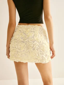 Hot 3D Flower Chiffon Mini Skirt Skirts|Bottoms