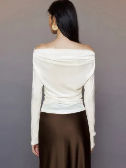 Best 3D Flower Off-Shoulder Jersey Top T-shirts