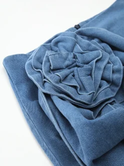 Sale 3D Rose Flower Denim A Line Short Skirt Skirts|Denim