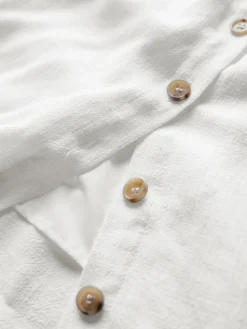 New Darling Linen Plain Mini Dress White Dresses|Black Dresses