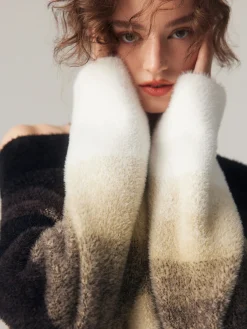 Sale Dawn Ombre Fuzzy Off Shoulder Crop Sweater Sweater Tops|Sweaters & Cardigans