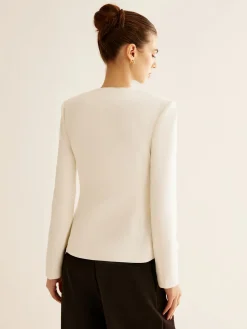 Clearance Deep V-Neck Button Slim Blazer Outerwear|Blazers