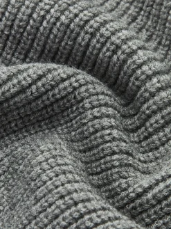 Sale Denim Panel Ribbed Lapel Sweater Sweater Tops|Sweaters & Cardigans