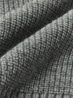 Online Denim Panel Ribbed Lapel Sweater Sweater Tops|Sweaters & Cardigans