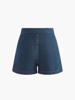 Online Denim Peplum Vest With Shorts Set Shorts Sets|Shorts