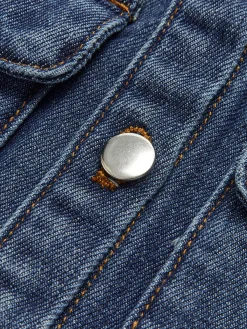 Denim Pockets Turn Down Collar Vest Outerwear|Vests