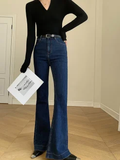 Hot Denim Slim Bootcut Jeans Without Belt Jeans|Pants