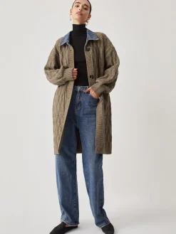 Diamond Stitch Knitting Longline Cardigan Cardigans|Sweater Tops