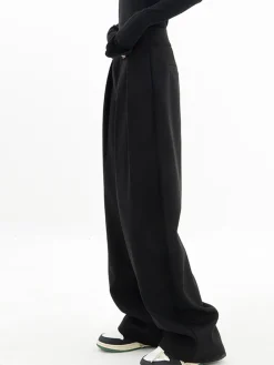 New Double Buttons Wide Leg Dress Pants Wide Leg|Pants