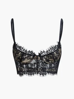 Outlet Double Hook Lace Crop Corset Top Corset Tops|Crop Tops