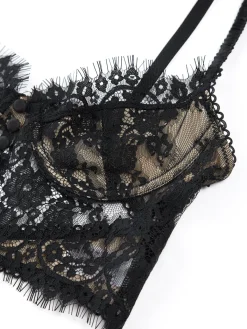 Outlet Double Hook Lace Crop Corset Top Corset Tops|Crop Tops