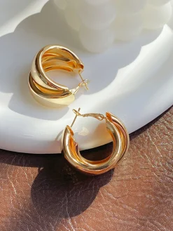 New Double Hoop Earrings Earrings|Accessories