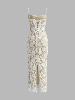 New Double Layer Lace Cami Dress White Dresses|Casual Dresses