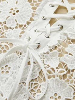 New Double Layer Lace Cami Dress White Dresses|Casual Dresses