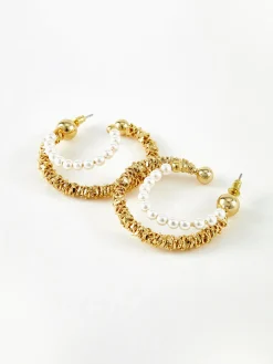 Outlet Double Layer Pearl Hoop Earrings Earrings|Accessories