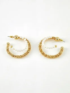 Outlet Double Layer Pearl Hoop Earrings Earrings|Accessories