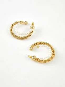 Outlet Double Layer Pearl Hoop Earrings Earrings|Accessories