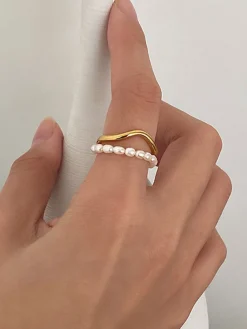Discount Double Layer Pearl Ring Rings & Bracelets|Accessories