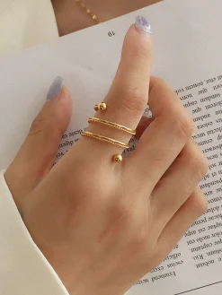 New Double Layer Spring Rotating Ring Rings & Bracelets|Accessories