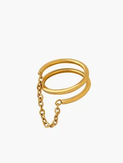 Discount Double Layered Chain Decor Ring Rings & Bracelets|Accessories