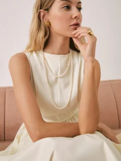 Discount Double Layered Pearl Necklace Necklaces|Accessories