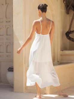 New Double Layers Cami Long Dress White Dresses|Casual Dresses