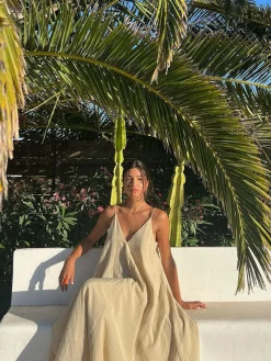 New Double Layers V-neck Long Dress Casual Dresses|Vacation Dresses